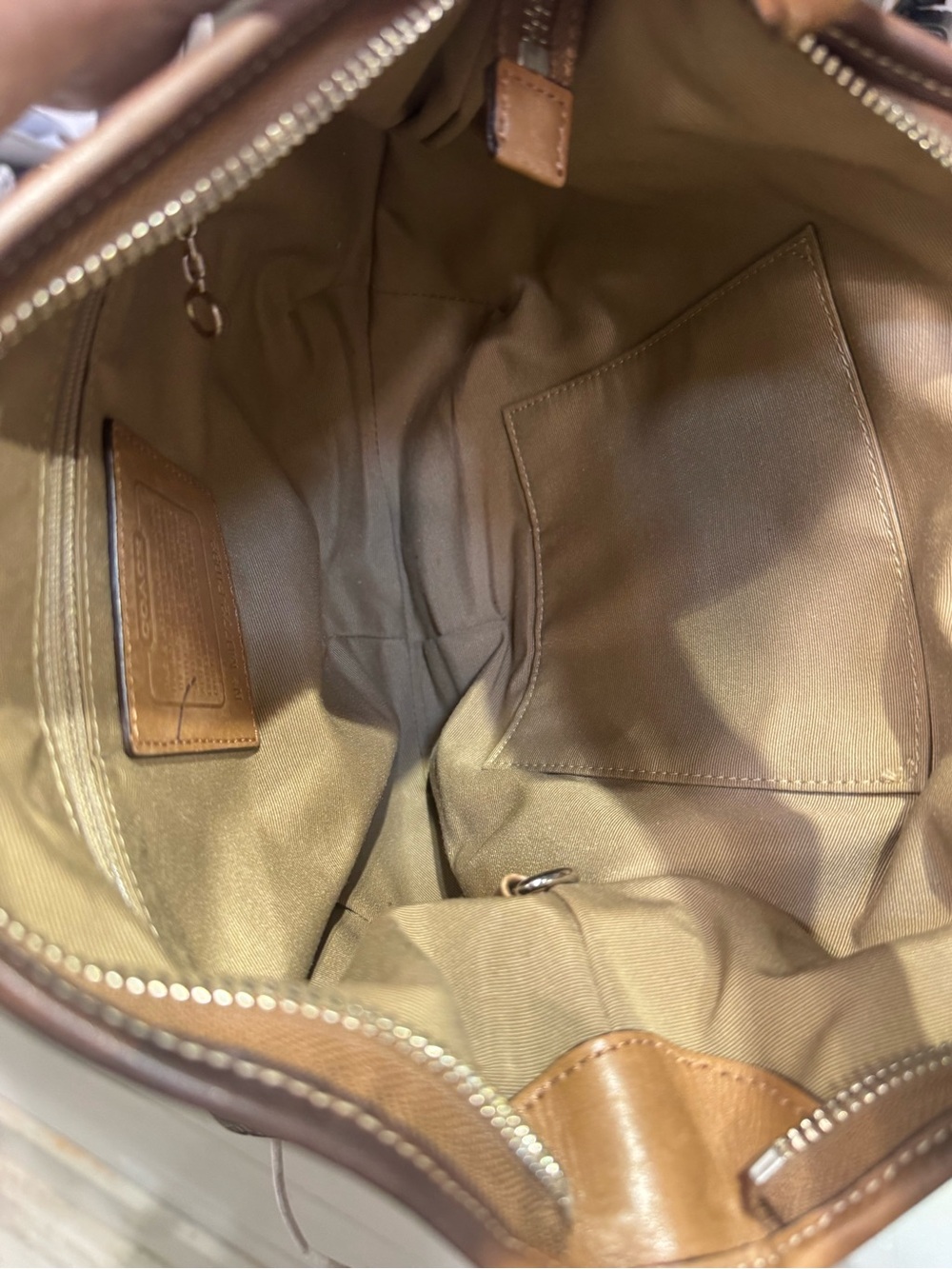 Coach soho Monogram Hobo Shoulder Bag in Brown and Tan - Picture 3 of 7